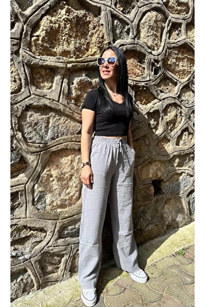 KTY TR Müslin dökümlü pantalon