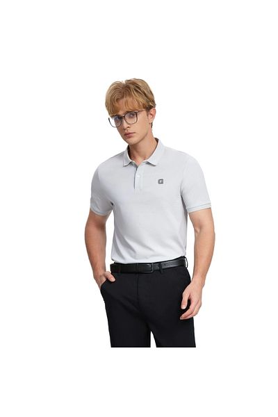 Giordano Men's Cotton Blend Pique Knit Short Sleeve Polo