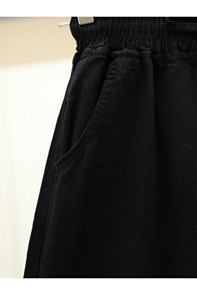 HİJABAYA Wide Leg Jeans with Elastic Waist Pockets