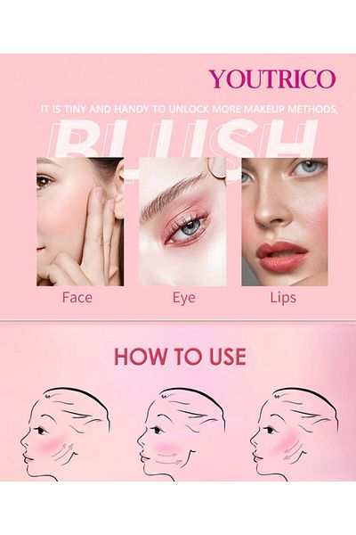 Youtrico Multi-usage Blush,silky Texture,8.5g, Whirling Wand For Quick Blush Makeup