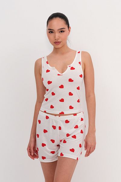 Addax Σετ πιτζάμα Heart Shorts Ş121