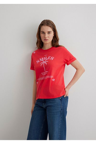 Mavi Printed Red T-Shirt Regular Fit 1613164 -71083