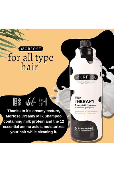 Morfose Protein-rich Milk Shampoo - 12 Amino Acids Formula (1000ML)