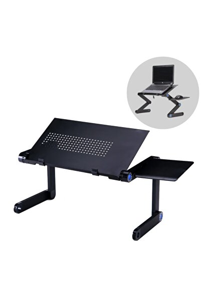 HPYTECH Laptop Masası Katlanabilir Çift Fanlı, Soğutucu Sistemli, Mouse Alanl...
