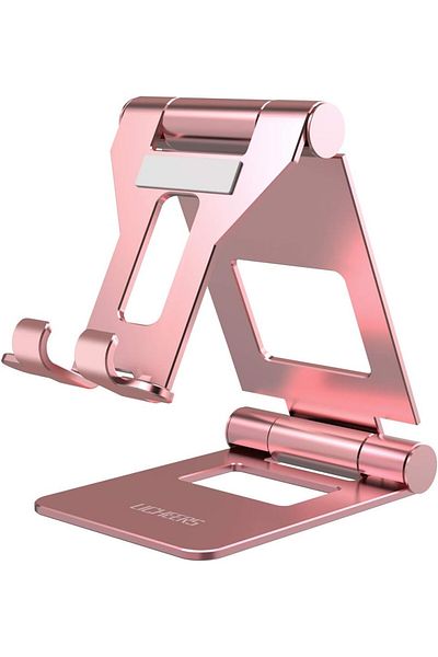 Licheers Adjustable Phone/tablet Holder, Aluminum Alloy, Rose Gold, 4-13 Inches