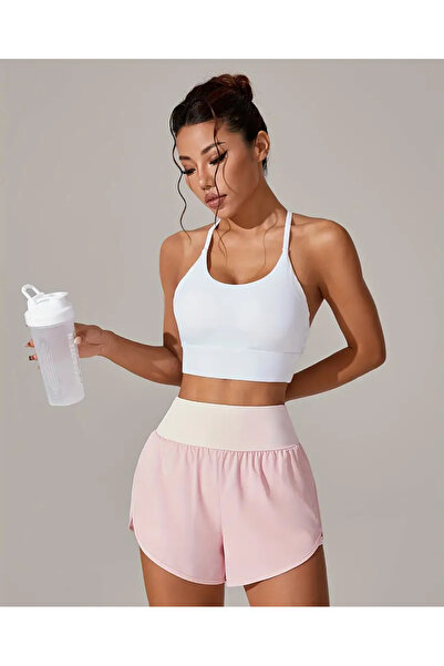 La Saade Y2k Coquette Pembe Yoga Spor Yüksek Bel Pinterest Şort