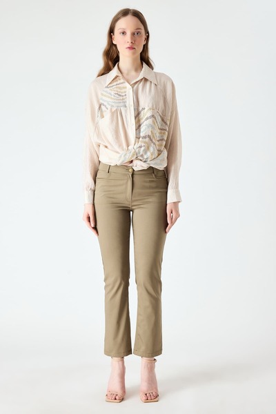 FEVER Likralı dar paça pantolon