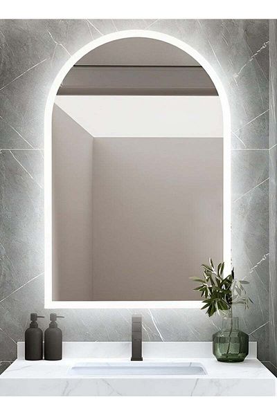 Taimi Arc LED Mirror with Touch Side Lights for Bathroom, Living Room, Bedroom 90 x 60 cm