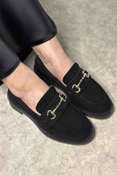 Allyup Dnevne crne Antilop zlatne ženske Loafer cipele klasične Sa deznom jed...