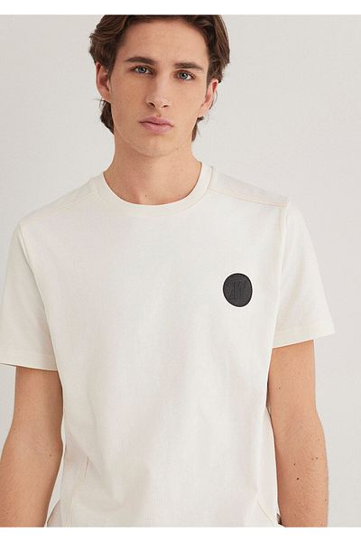 Mavi Pro Logo Ecru T-Shirt Εφαρμογή μυών 0612747 -70057