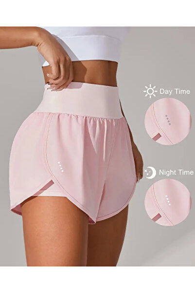 La Saade Y2k Coquette Pembe Yoga Spor Yüksek Bel Pinterest Şort