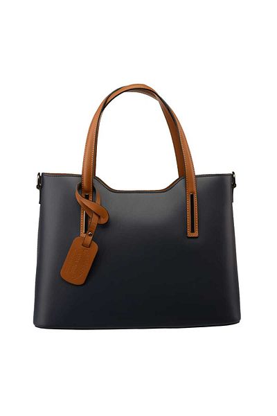 Toro Nero Geantă de damă din piele naturală bleumarin, design lover