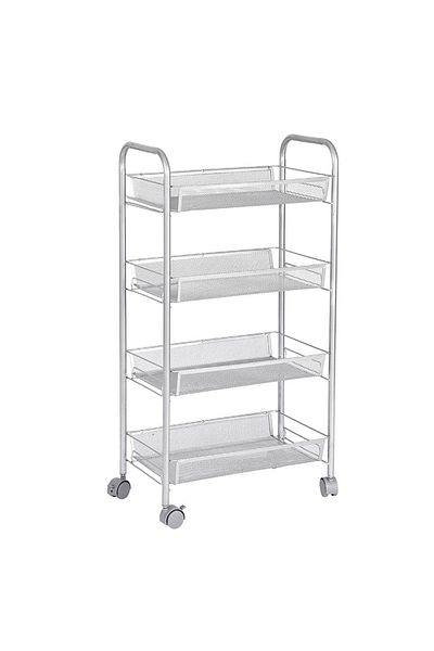 rexa 4-tier Storage Rack With Wheels Silver