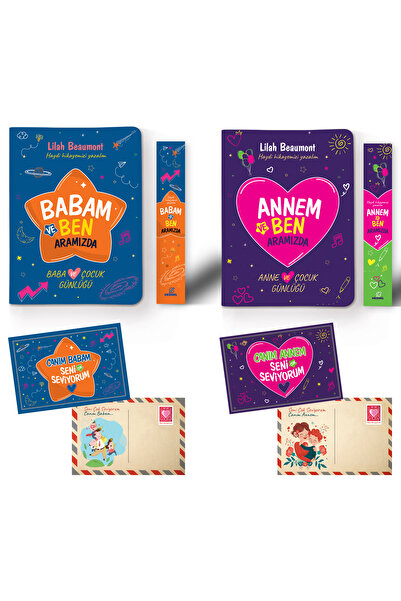 nesnel yayınlar Ailem ve Ben Anne Baba Çocuk Günlüğü Kartpostal ve Ayraç İlaveli