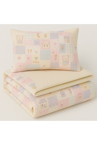 Pazar Home Bedding 4-Piece Cotton Baby Single Bedspread - Bazaar Home Birth with Stitched Filling