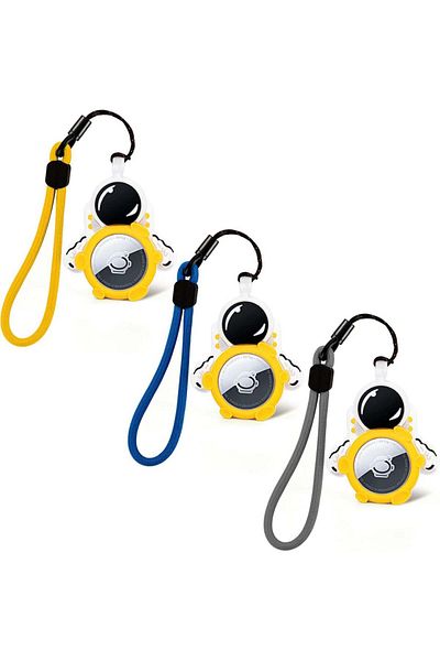 ERVENIL Set de 3 brelocuri pentru AirTags ERVENIL, silicon, galben/alb, 52 x 66 x 11 mm