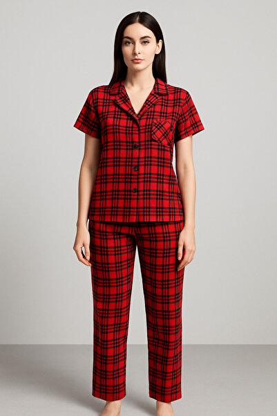 Tasarım Pamuklu bambu yazlık tiril tiril pijama takımı