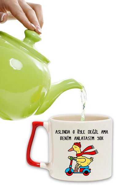 qoeuyl boutique Not Like That but I Have No Words - Biker Duck Printed Fun Gift Colorful Mug with Handle