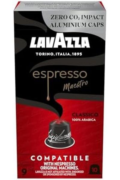 LavAzza Espresso Lavazza Classico Medium Roast 100% Arabica Aluminum Capsules (Pack of 10)