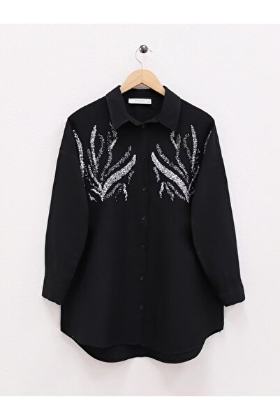 HİJABAYA Long Shirt with Sequined Front