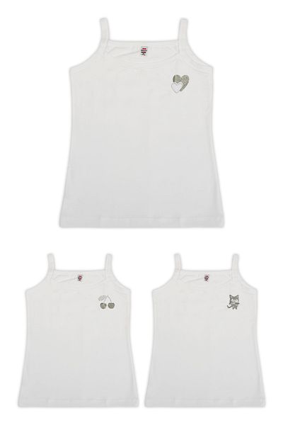 TEKKAPLAN 3-Piece Girl's Stoned Narrow Strap Tank Top