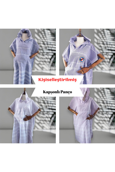 CHIMARIVA Kişiye Özel Baskılı Kapüşonlu Plaj Pançosu | İsim Yazılı Pamuklu Ha...