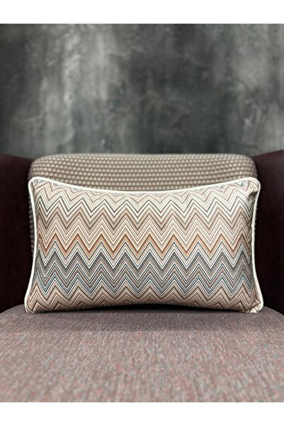 Fabricland غطاء وسادة من الحرير المخملي المستورد بنمط ميسوني مقاس 30 × 50 سم (نمط مزدوج الجوانب)