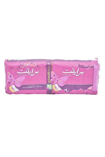 PRİVATE برايفت فوط صحية حجم ليلي بالأجنحة رقيقة جدا 14 فوطة