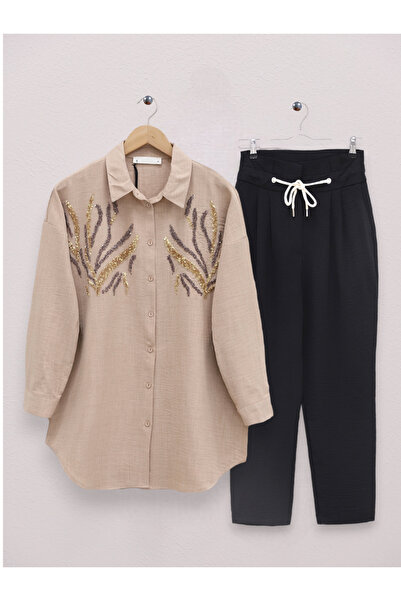 HİJABAYA Dugačka košulja sa šljokicama na prednjoj strani