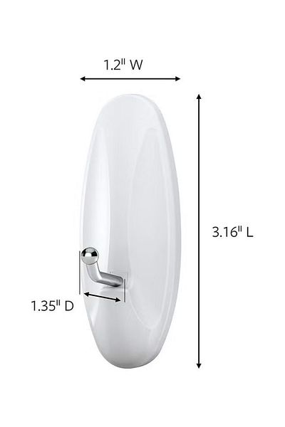 COMMAND 6-piece Wire Hooks With Strips White 3.16x1.2inch