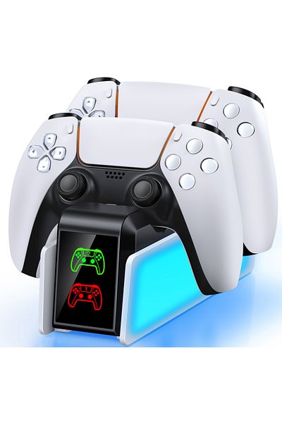 Choice FC403-AE Dual Fast Charger for PS5 Wireless Controller Stand for Sony PlayStation 5 Gamepad DualSens