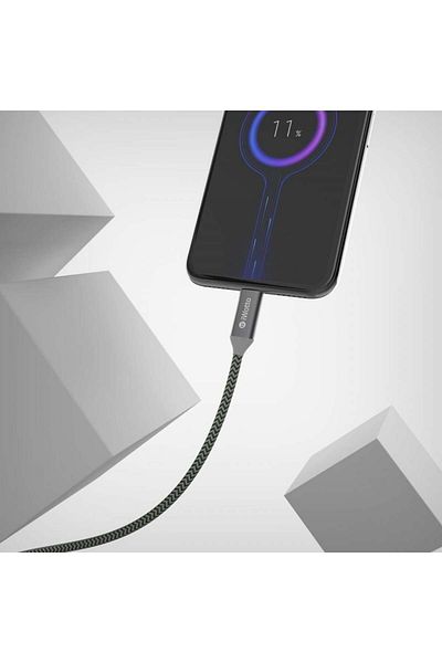 Iwotto Usb Type C Charging Cable, Nylon, Gray/black, 1 M