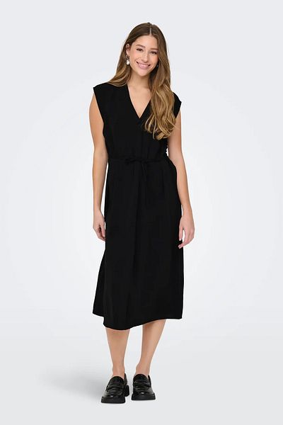 JDY Γυναικείο φόρεμα Jdydivya Waist Tie Midi 15350728 Μαύρο