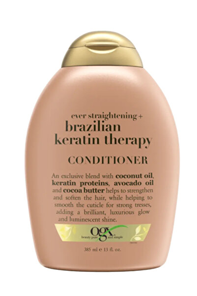 OGX بلسم فرد الشعر إيفر سترينينج + العلاج بالكيراتين البرازيلي (385 مل)