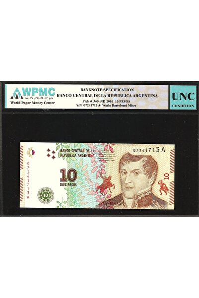 ARJANTİN 10 PESOS PICK#360 ND 2015 KOLEKSİYONLUK PARA
