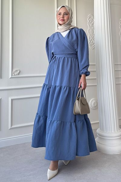 InStyle Set Indigo Cupra Modal cu fustă Bolero