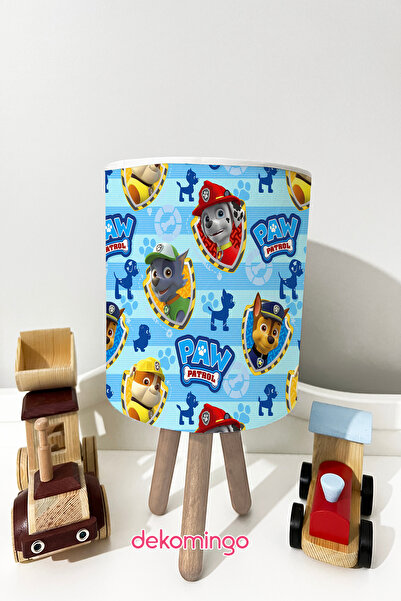 dekomingo ABAJUR MAVİ ŞERİTLİ PAW PETROL BEBEK VE ÇOCUK ODASI