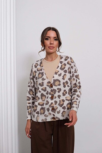 Hatun Atila HatunAtila Sa leopard dezenom Pleteni kardigan 50341-2