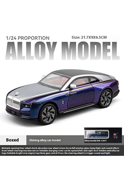 Choice سيارة رولز رويس سبيكتر أرجوانية اللون مع صندوق بمقياس 1:24، نموذج سيار...