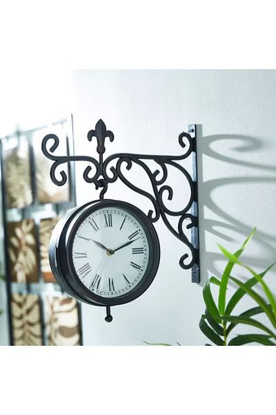 Home Box Gilbert Double Sided Clock Black/white 34.5x40x9cm