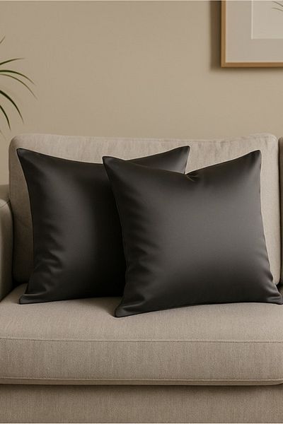 Miabella Home Husa de perna din satin din 2 piese |   Fata de perna pentru scaun |   Decor pentru casă 43x43