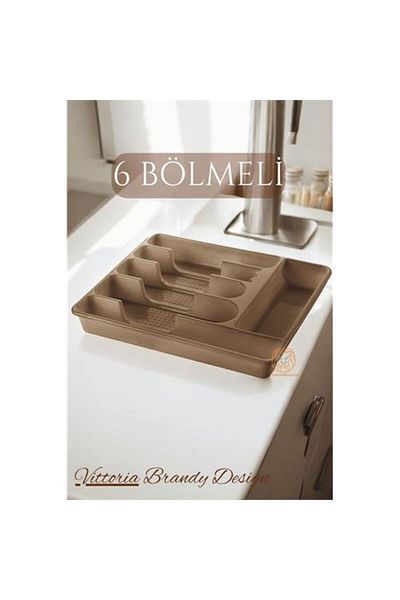 Skygo Drawer Cutlery Ladle 6 Compartments Latte