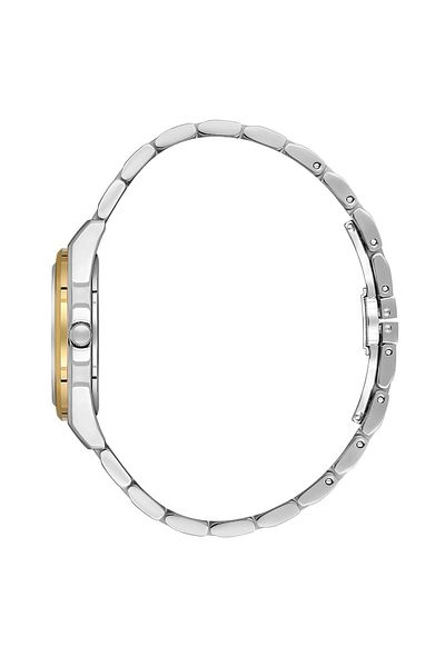 Daniel Klein Yellow Silver Women's Wristwatch with Green Calendar Inside