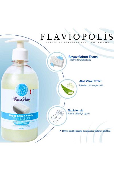 FLAVİOPOLİS Flaviopolis 500ml White Soap Scented Liquid Soap