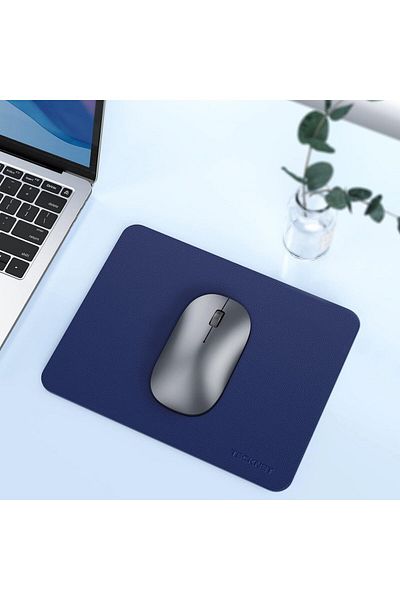 TechKen Covoraș pentru mouse, piele PU, bleumarin, 21 x 27 cm