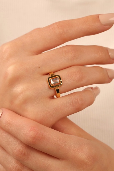 Çgk Çiğdem Gürel Kuyumculuk Tektaş Ajda Baget Altın Yüzük ajdbg003