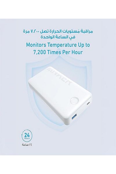 Anker شاحن محمول بقوة 20000 مللي أمبير في الساعة PowerCore 20K II 325 مزدوج بمنفذ باللون األبيض