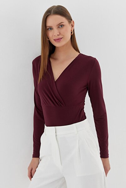 Shopping Shop Μπλούζα με κουμπωτά ΜΠΟΡΔΟ