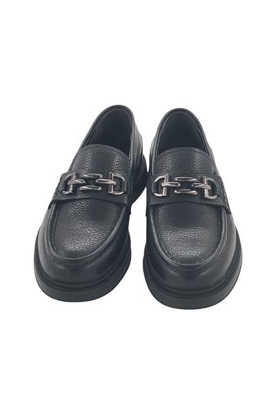 MİLONEK 2024139501   Men's Black Loafer - Buckle and Flotter Casual Shoes