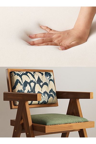 Old_Feller Vintage Chandigarh Chair - Velvet Seat & Feather Back, Perfect for Living/Dining/Office/Cafe